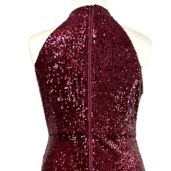 Forest Lily NEW Jumpsuit Sequin Wide Leg Crop Halter Neck Red Women’s Size 14 - Picture 9 of 15